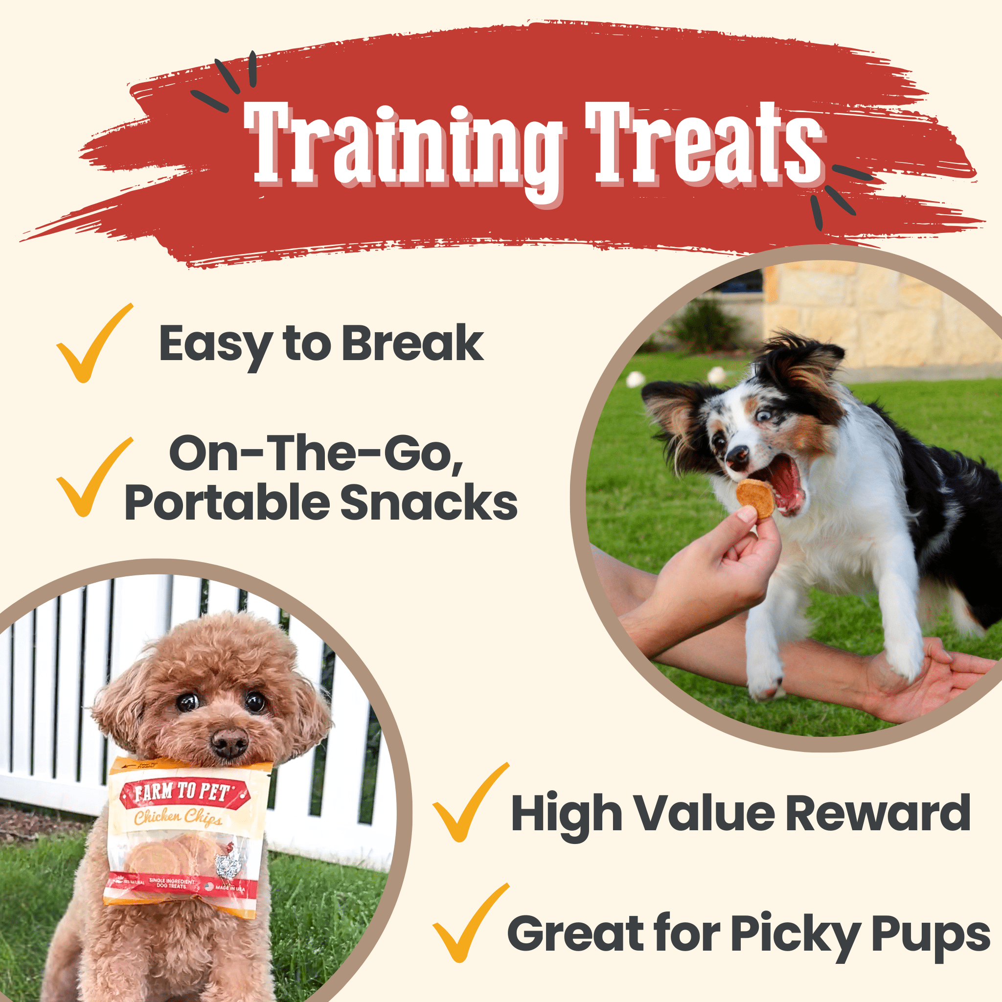 Chicken Chip Snack Packs for Dogs and Cats – 100% Chicken Breast