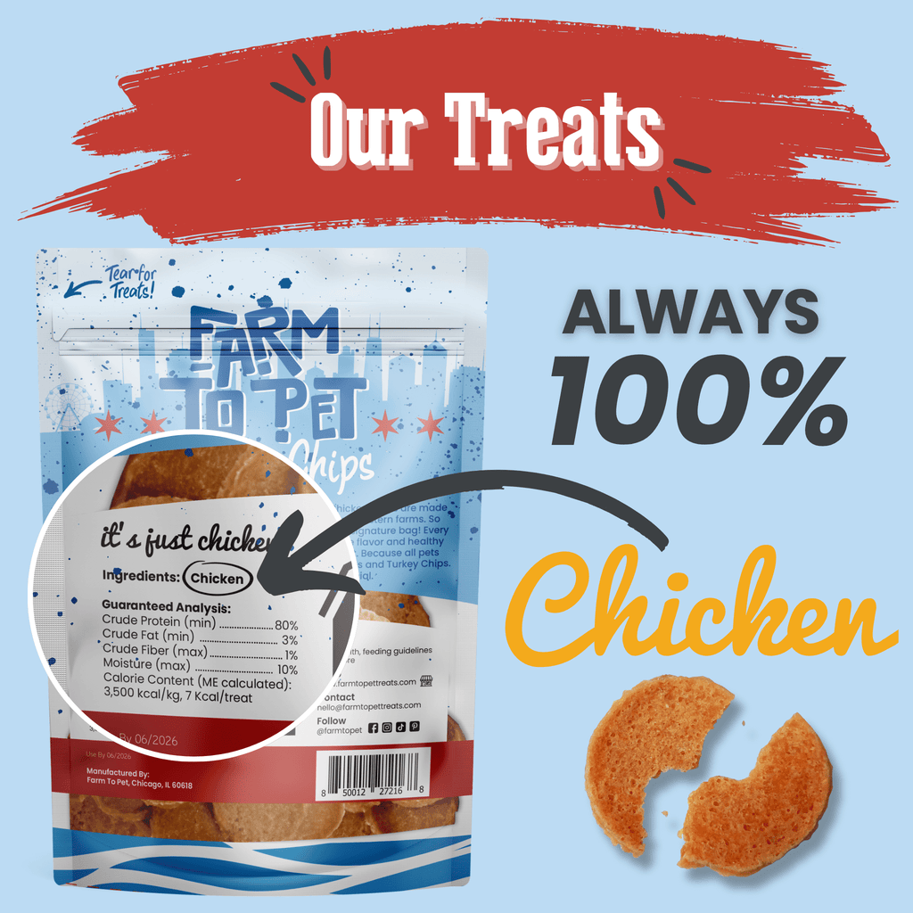 Chicken Chips Single-Ingredient Pet Treats for Dogs & Cats