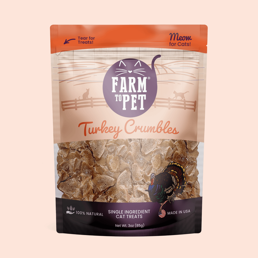 Farm to Pet Turkey Crumbles Cat Treats, Single Ingredient