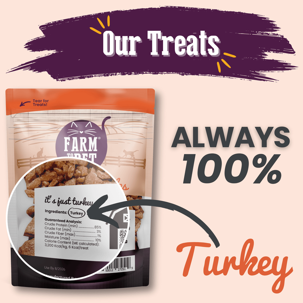 Farm to Pet Turkey Crumbles Cat Treats, Single Ingredient