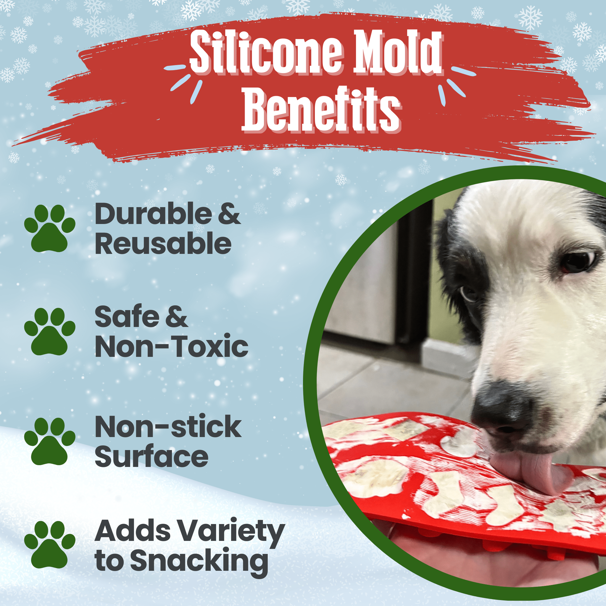 Silicone Treat Mold for Homemade Dog and Cat Snacks, 4.25" x 6.75"