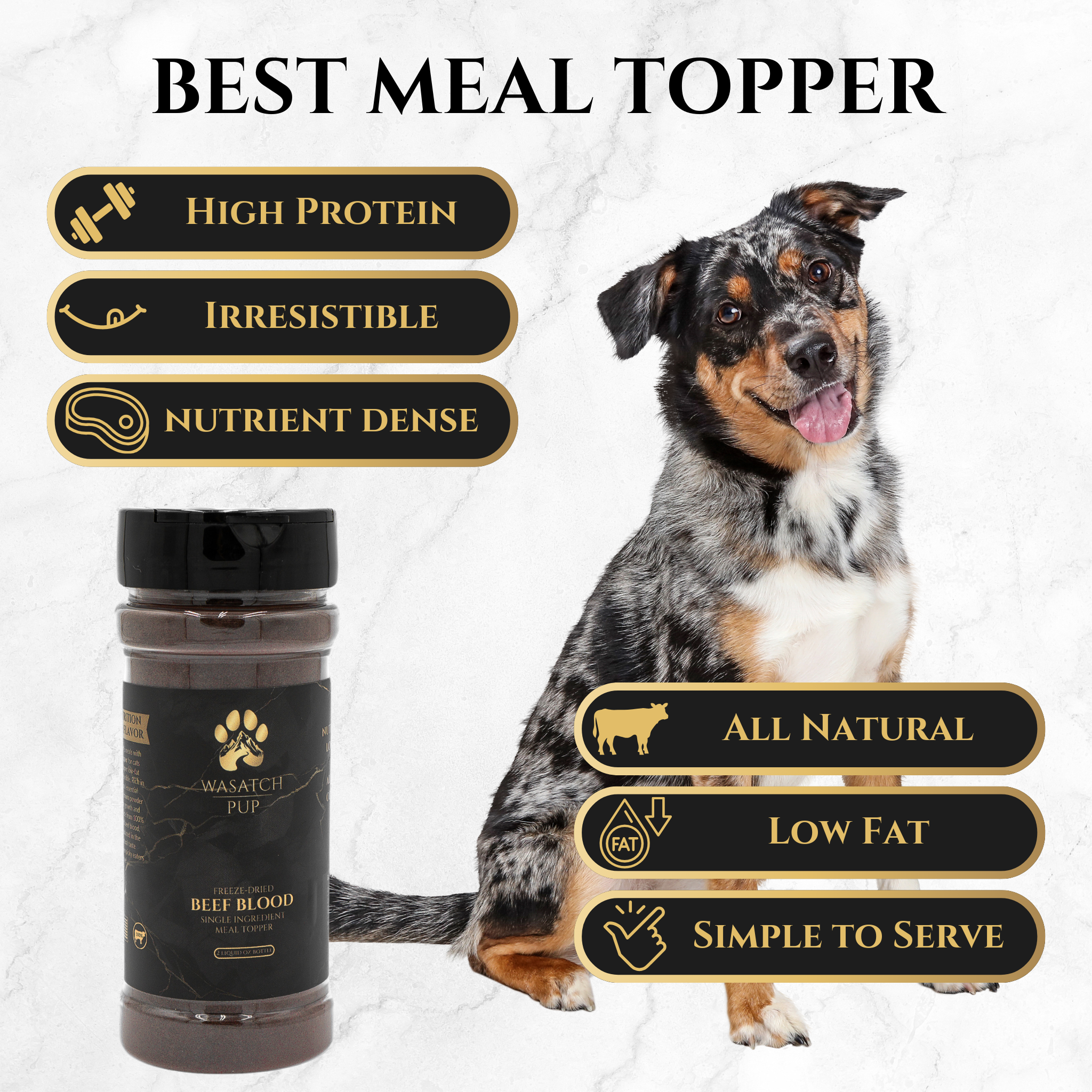 Freeze-Dried Beef Blood Topper for Dogs and Cats