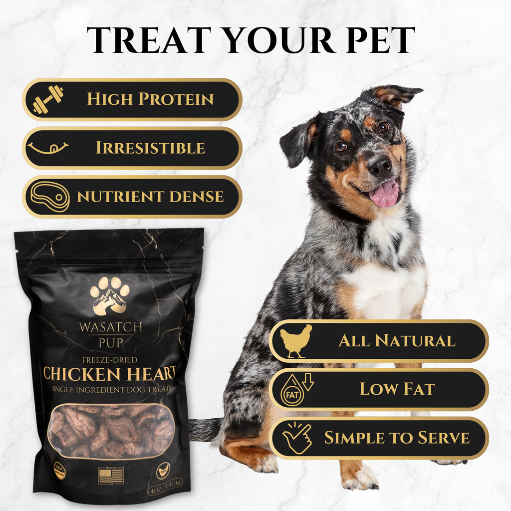 Freeze-Dried Chicken Hearts Dog Treats, Thinly Sliced