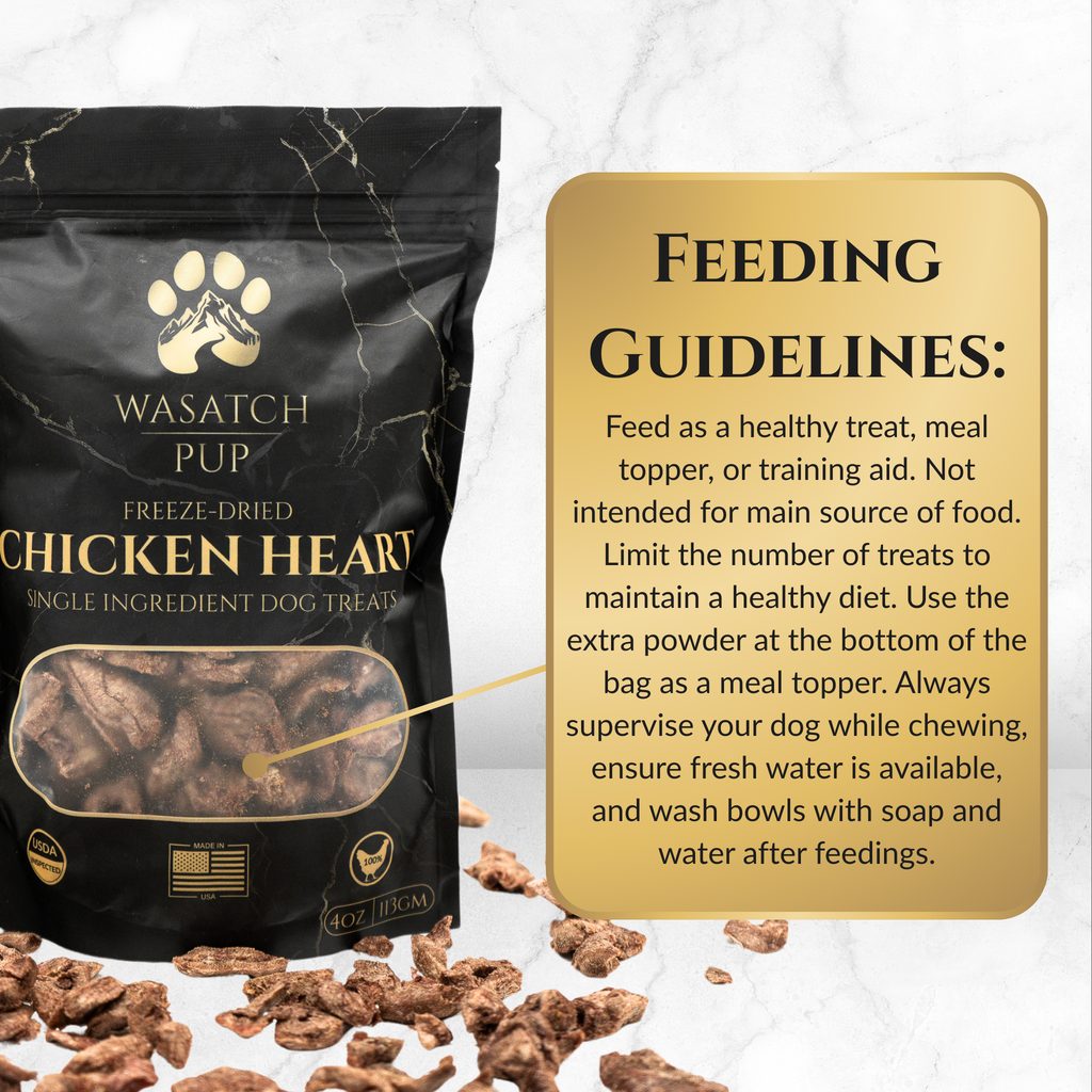 Freeze-Dried Chicken Hearts Dog Treats, Thinly Sliced