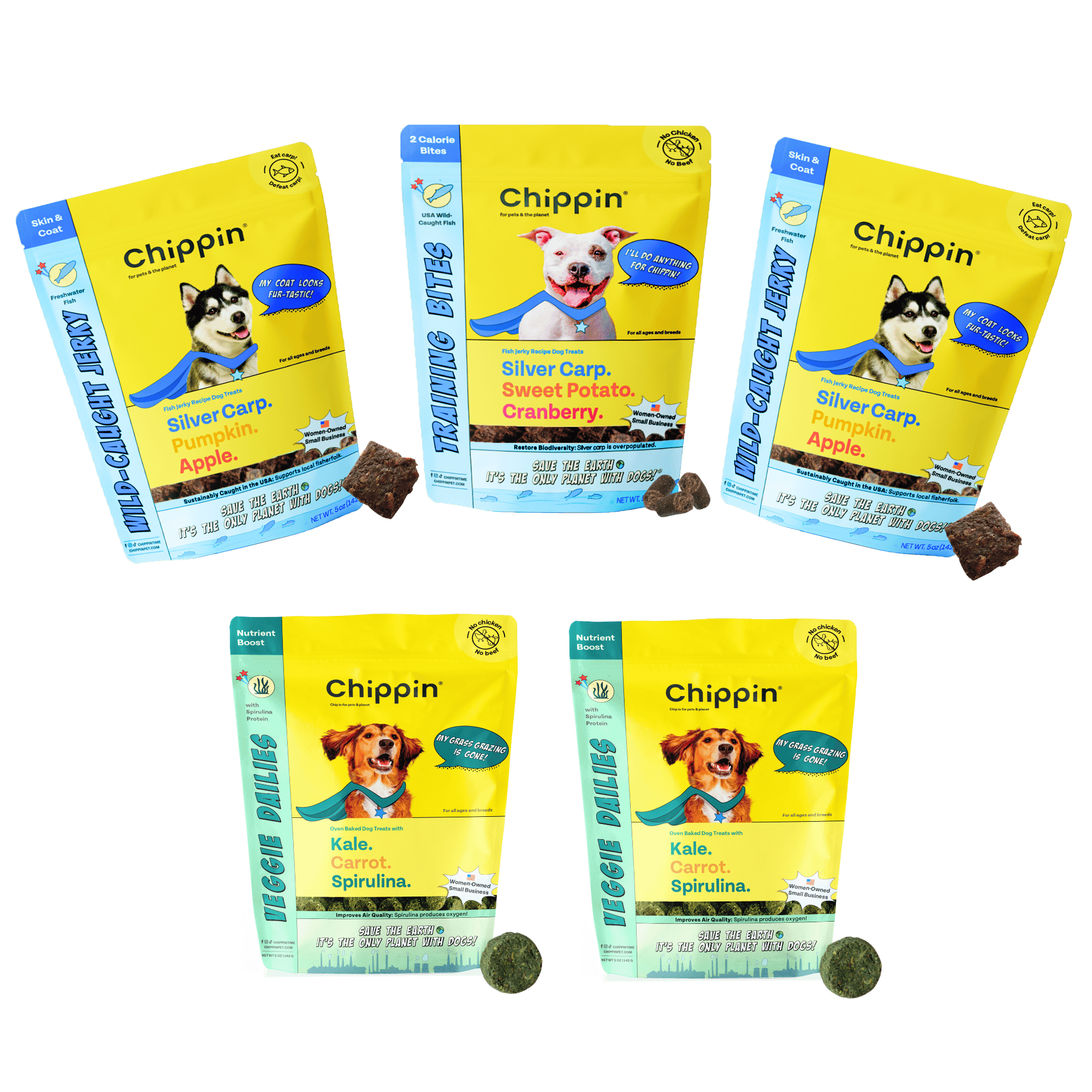 Fish Jerky and Veggie Dog Treat Bundle