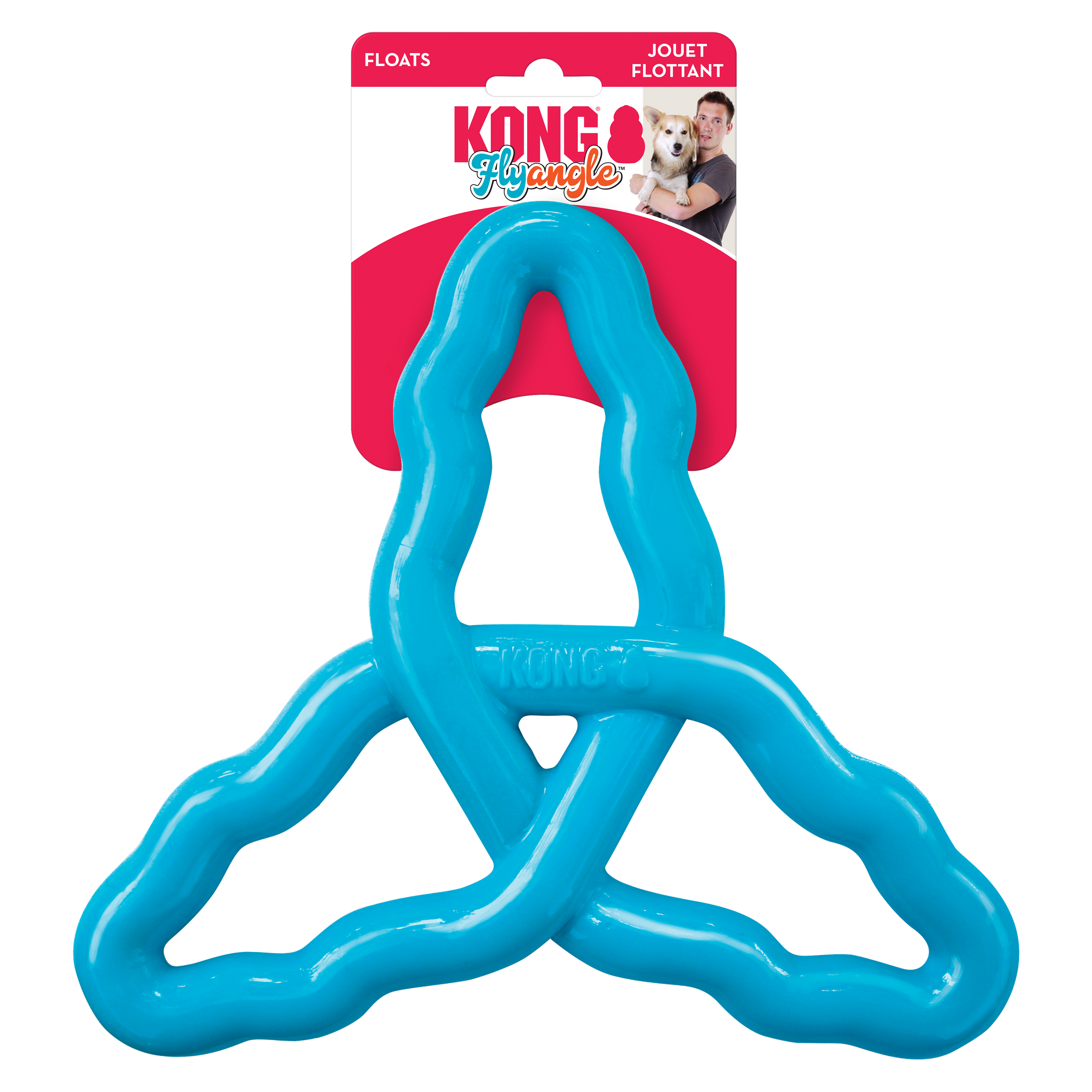 KONG Flyangle Tri-Handled Dog Fetch and Tug Toy