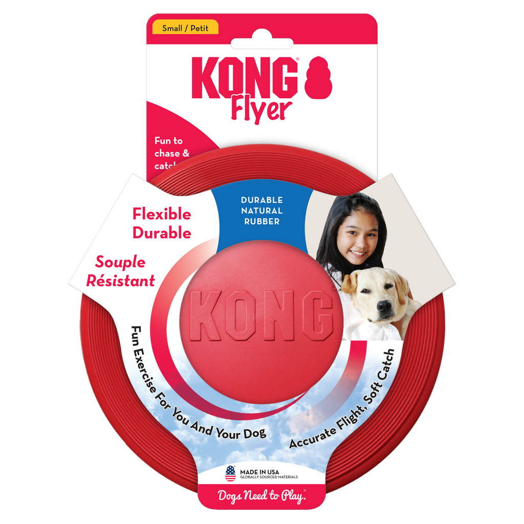 KONG Classic Flyer Durable Rubber Dog Fetch Disc