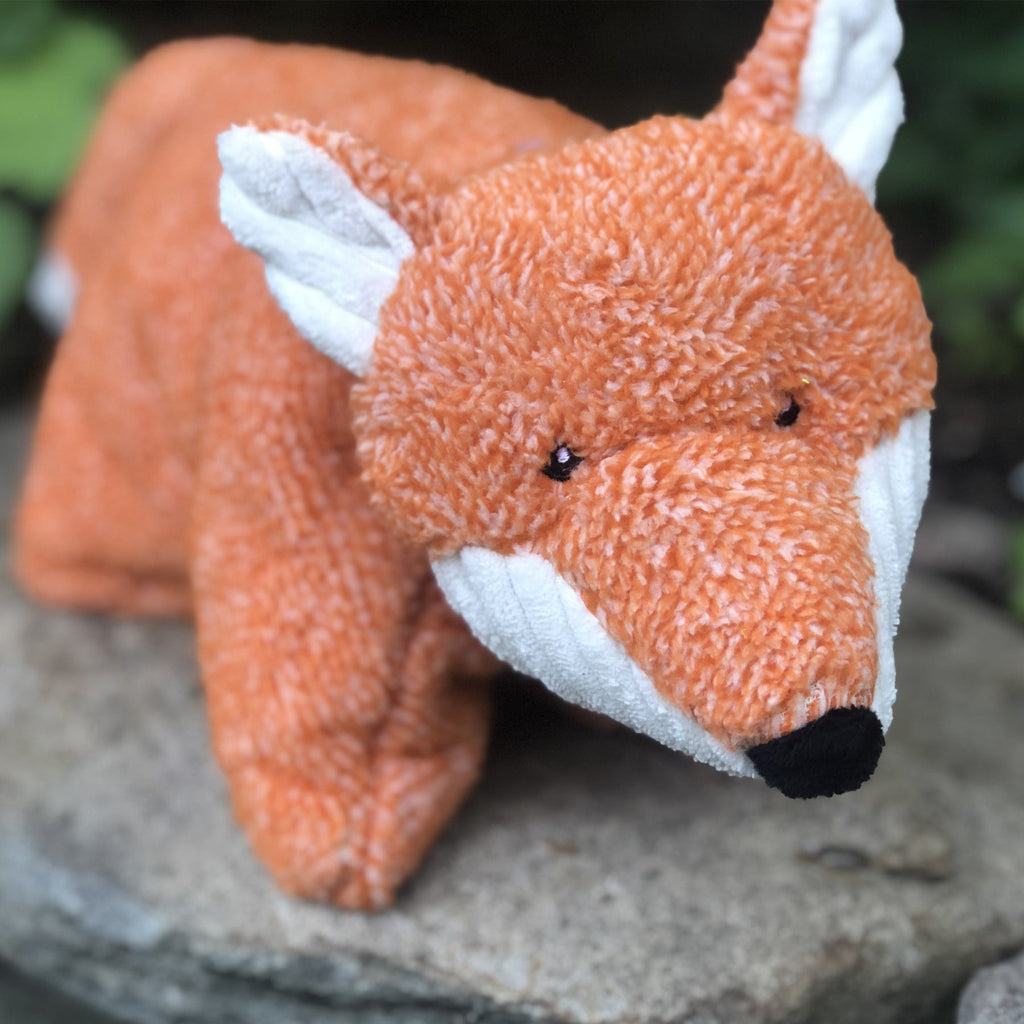 Squooshie Fox Plush Dog Toy with Tweedy Texture, 14-Inch