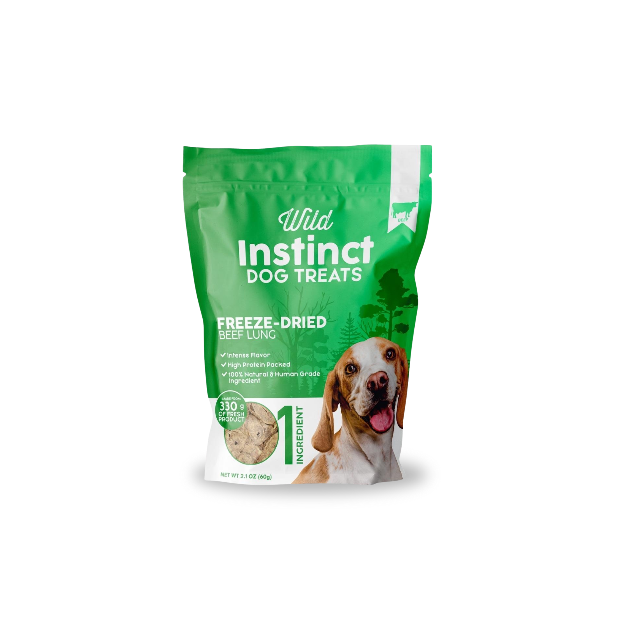 Freeze-Dried Beef Lung Dog Treats, Single Ingredient, 60g
