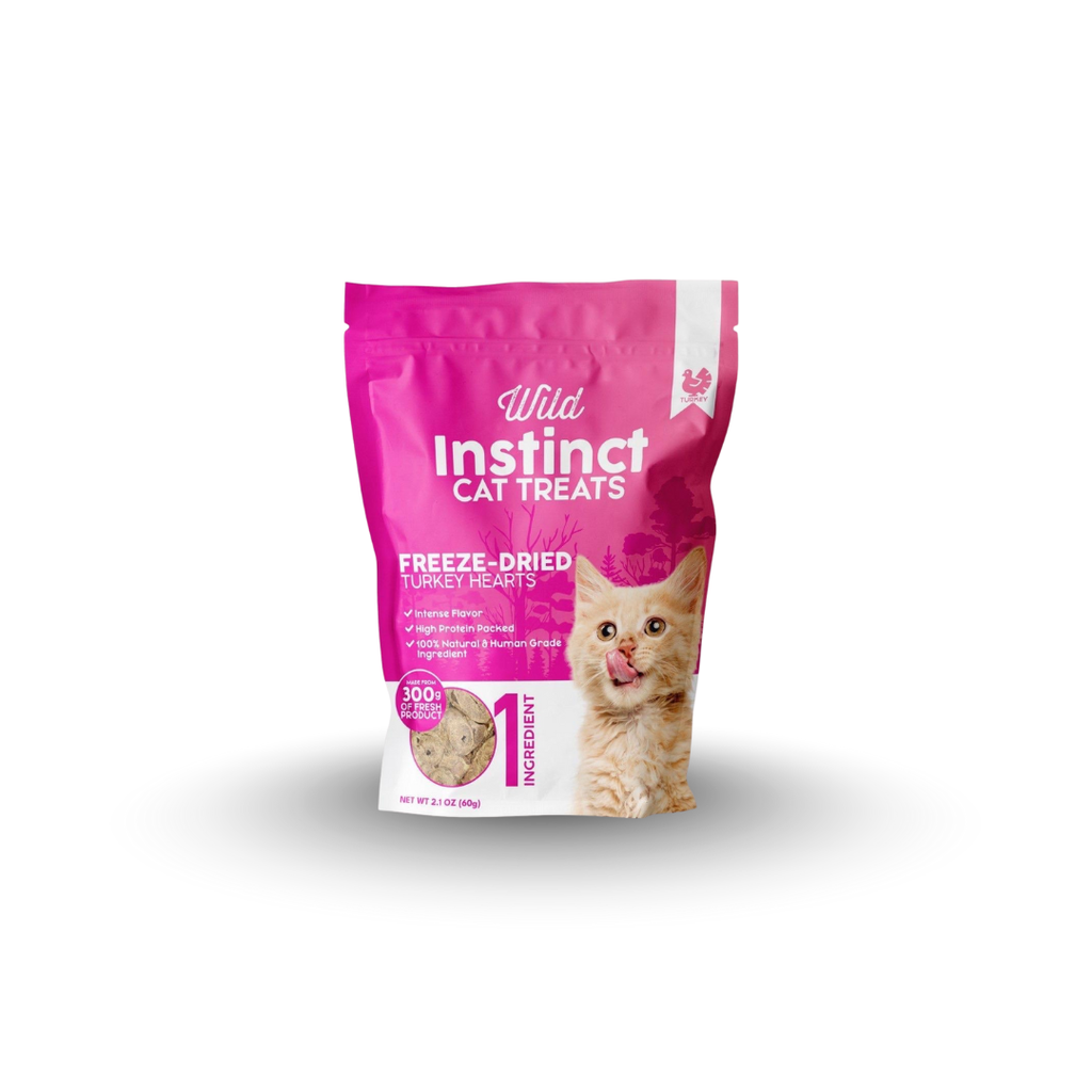 Freeze-Dried Turkey Heart Cat Treats, Single Ingredient, 2.1 oz