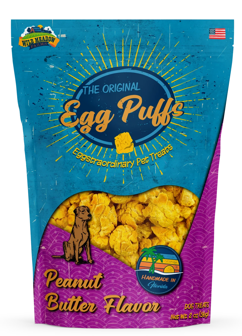 Egg Puffs Dog and Cat Treats with Peanut Butter, 2 oz