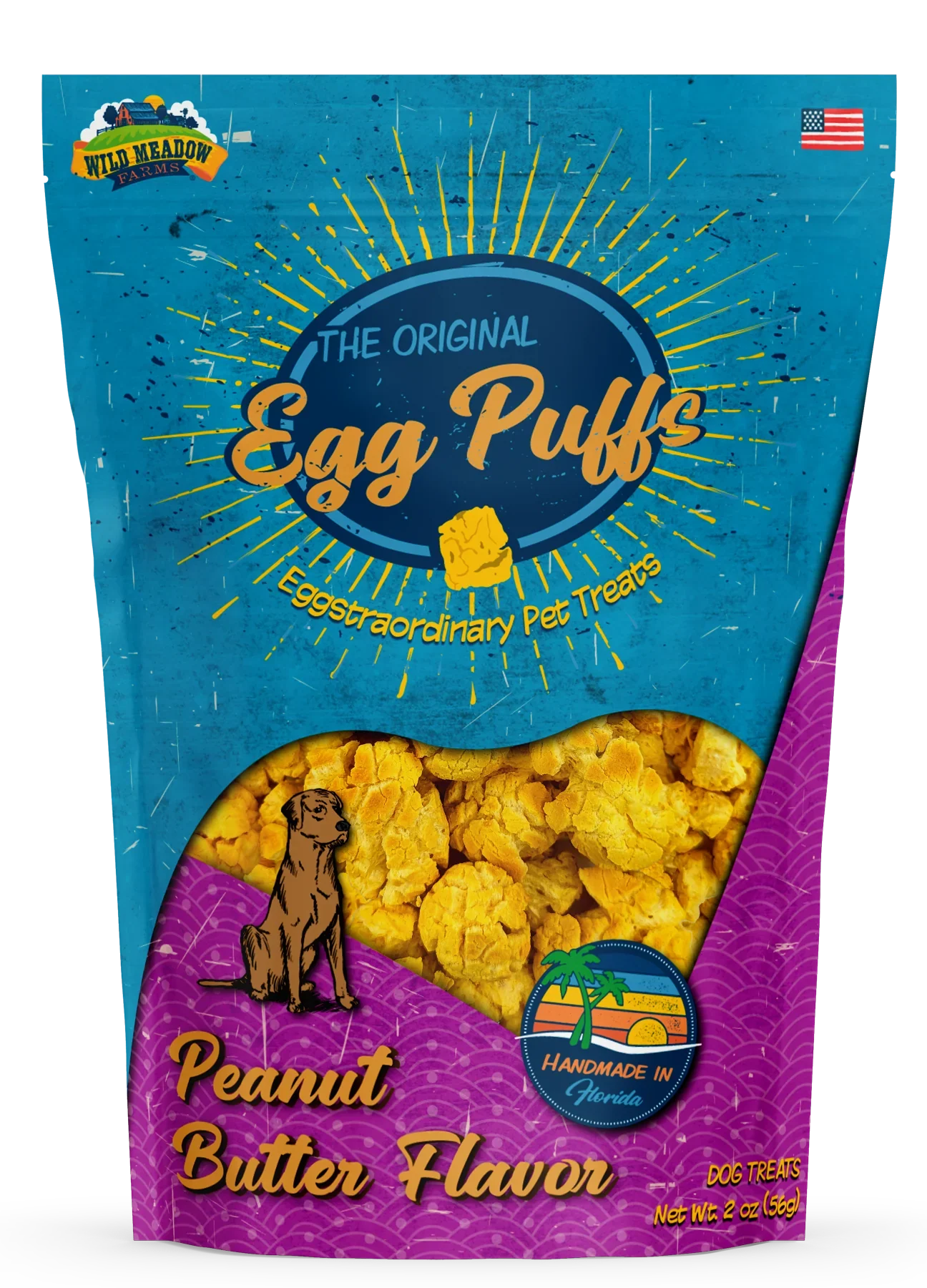 Egg Puffs Dog and Cat Treats with Peanut Butter, 2 oz