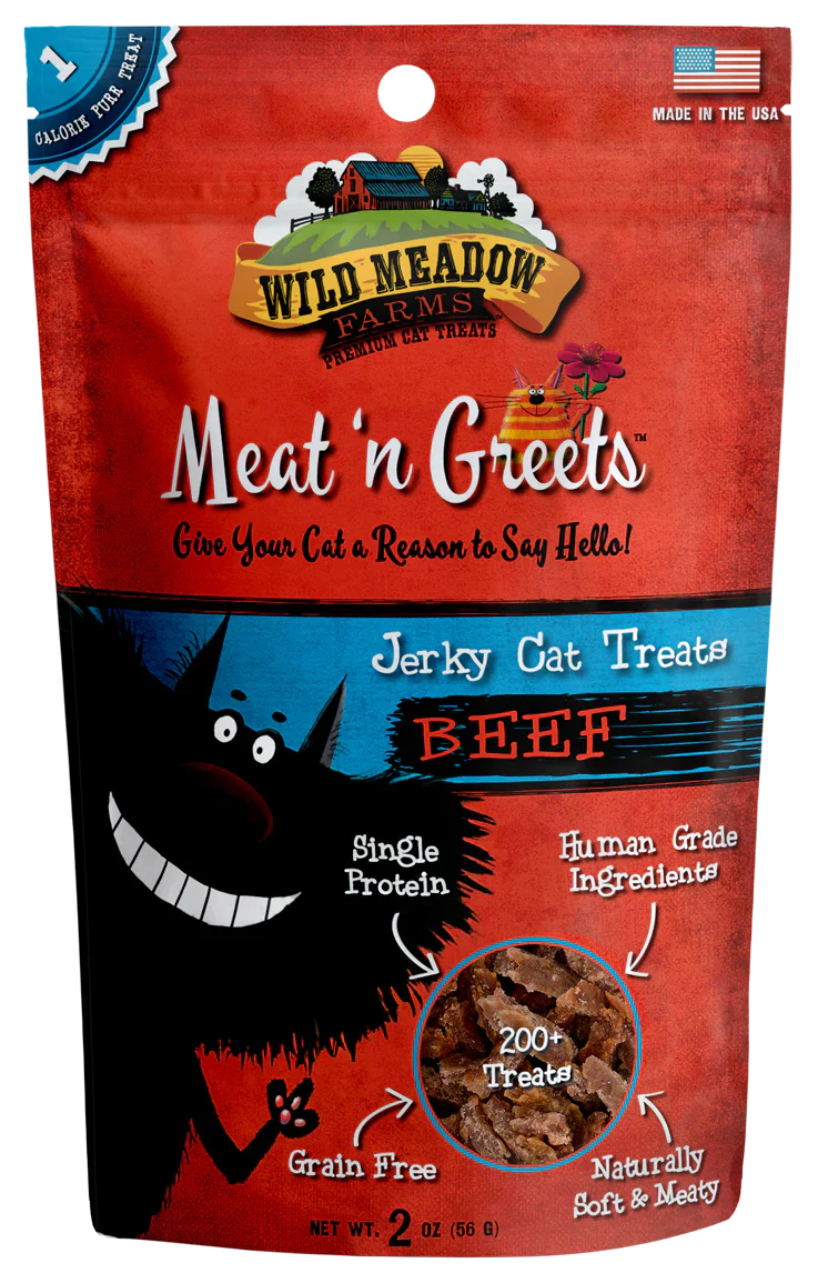 Beef Meat 'N Greets Soft Jerky Cat Treats, Grain-Free