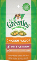FELINE GREENIES SMARTBITES Skin & Fur Cat Treats Chicken Flavor
