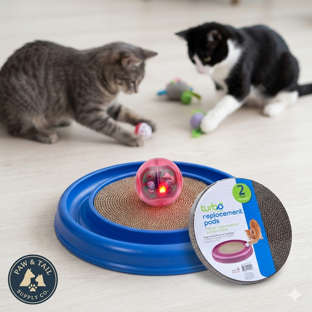 Bergan Turbo Scratcher Bundle with LED Ball and Extra Pads