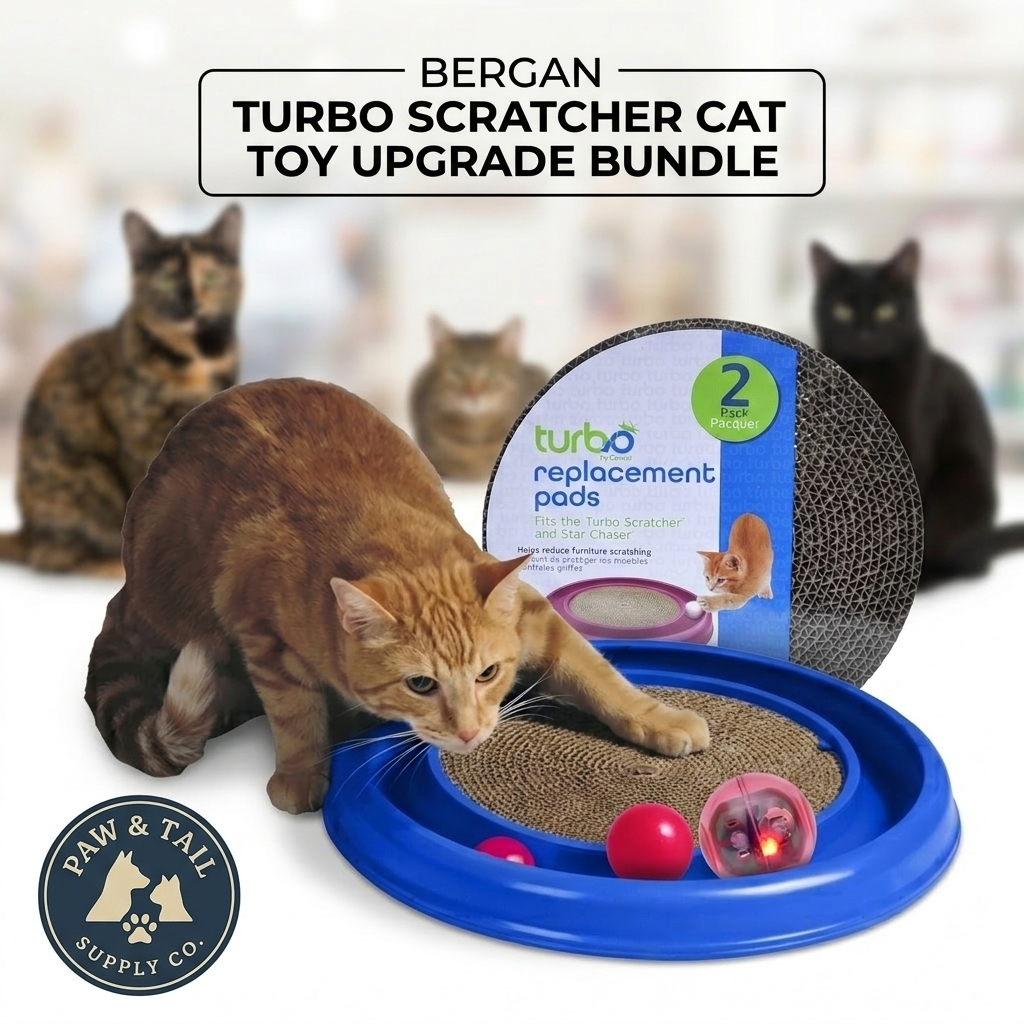 Bergan Turbo Scratcher Bundle with LED Ball and Extra Pads