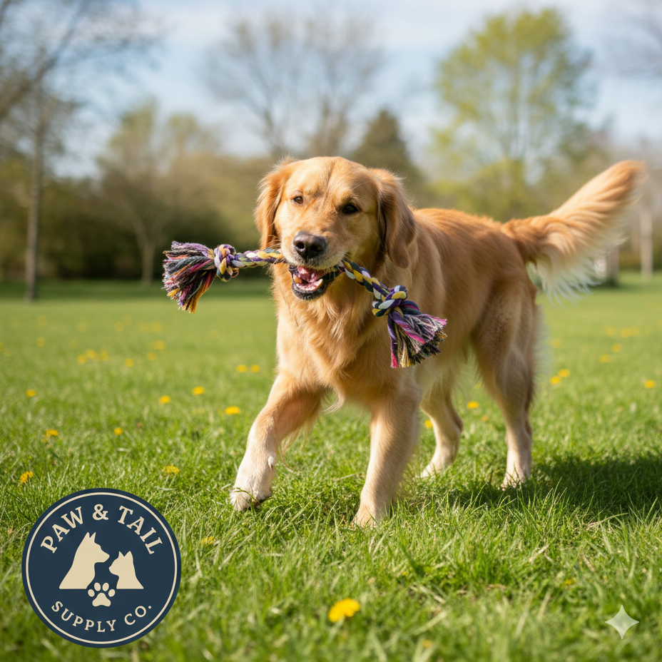 Twisted Cotton Rope Bone Toy for Medium and Large Dogs