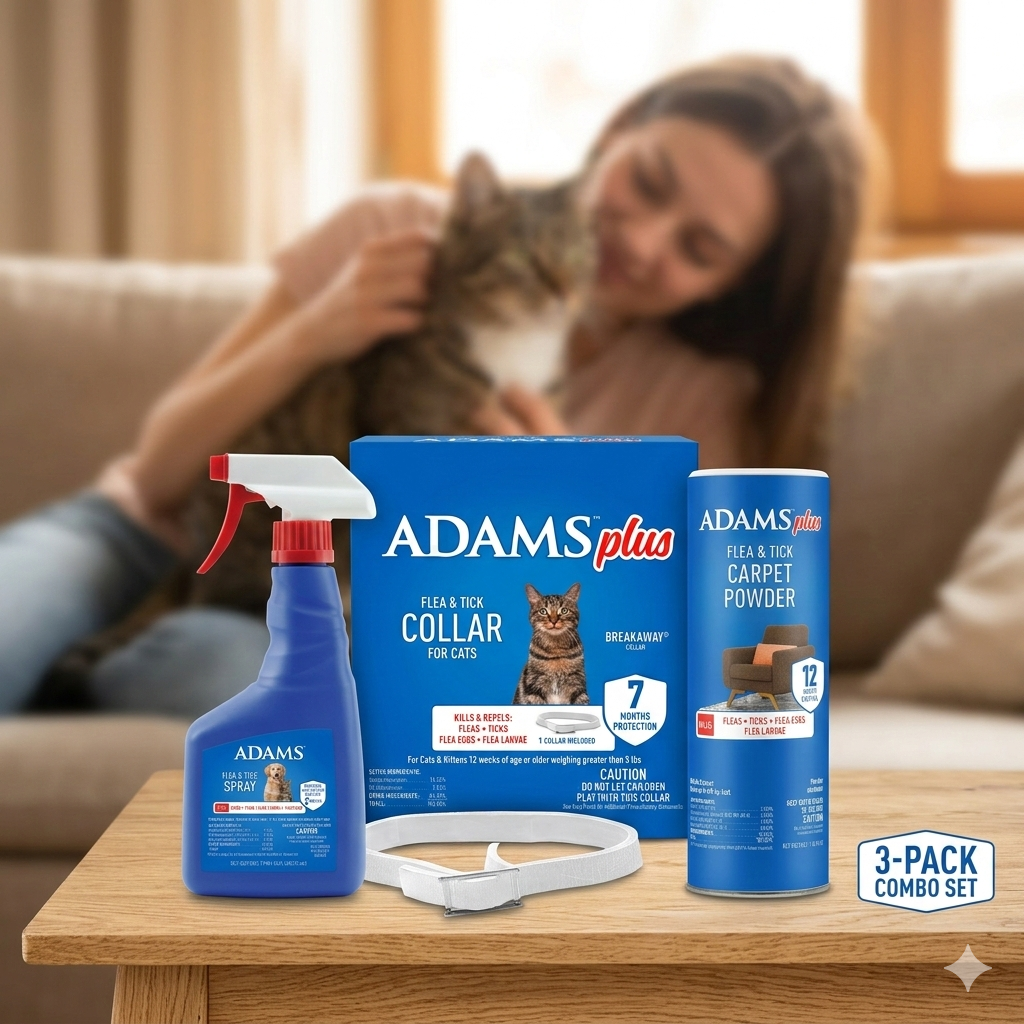 Flea and Tick Home and Cat Protection Bundle with Collar and Sprays