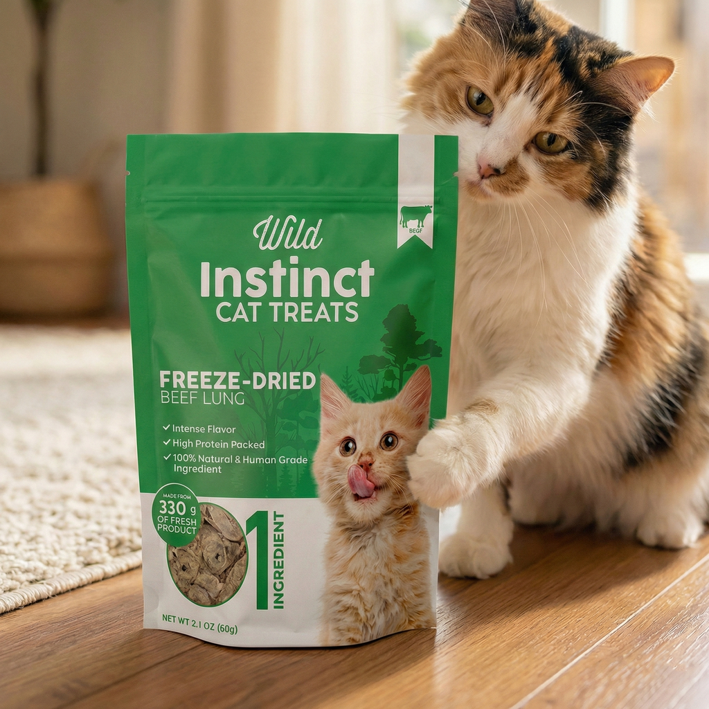 Freeze-Dried Beef Lung Cat Treats, Single Ingredient, 60g