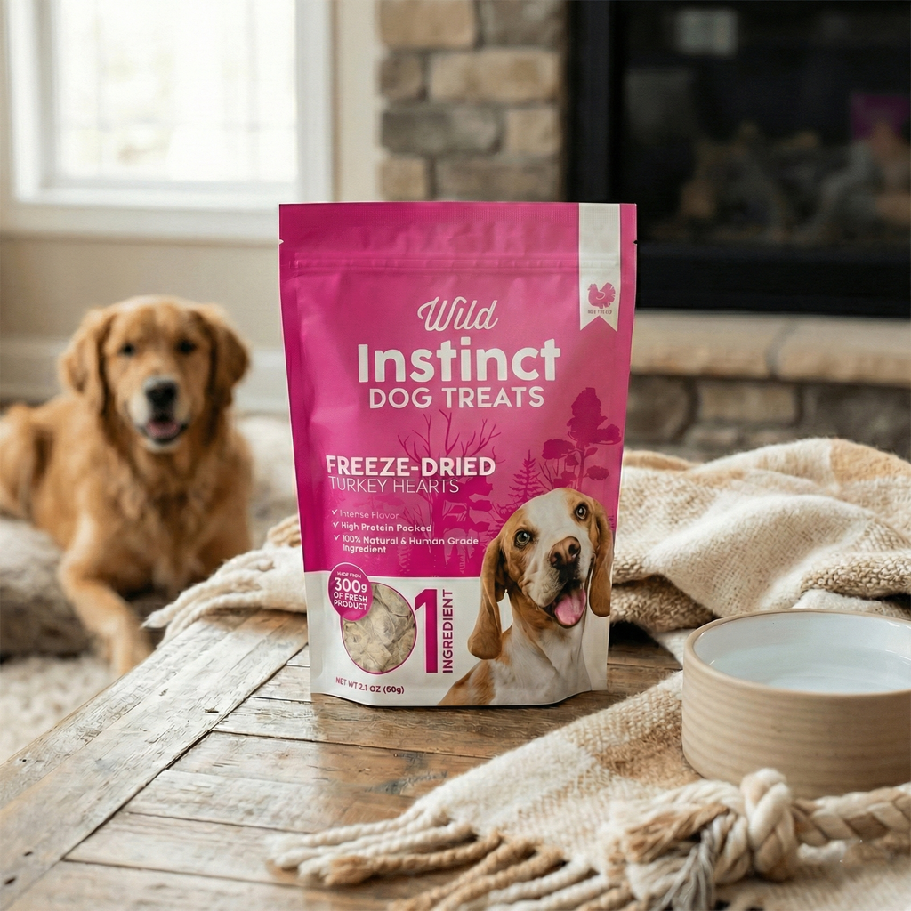 Freeze-Dried Turkey Heart Dog Treats, Single Ingredient, 2.1 oz