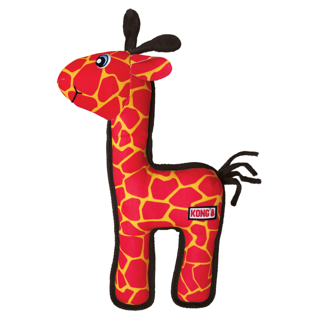 KONG Ballistic Giraffe Durable Dog Toy with Squeaker and Rattle