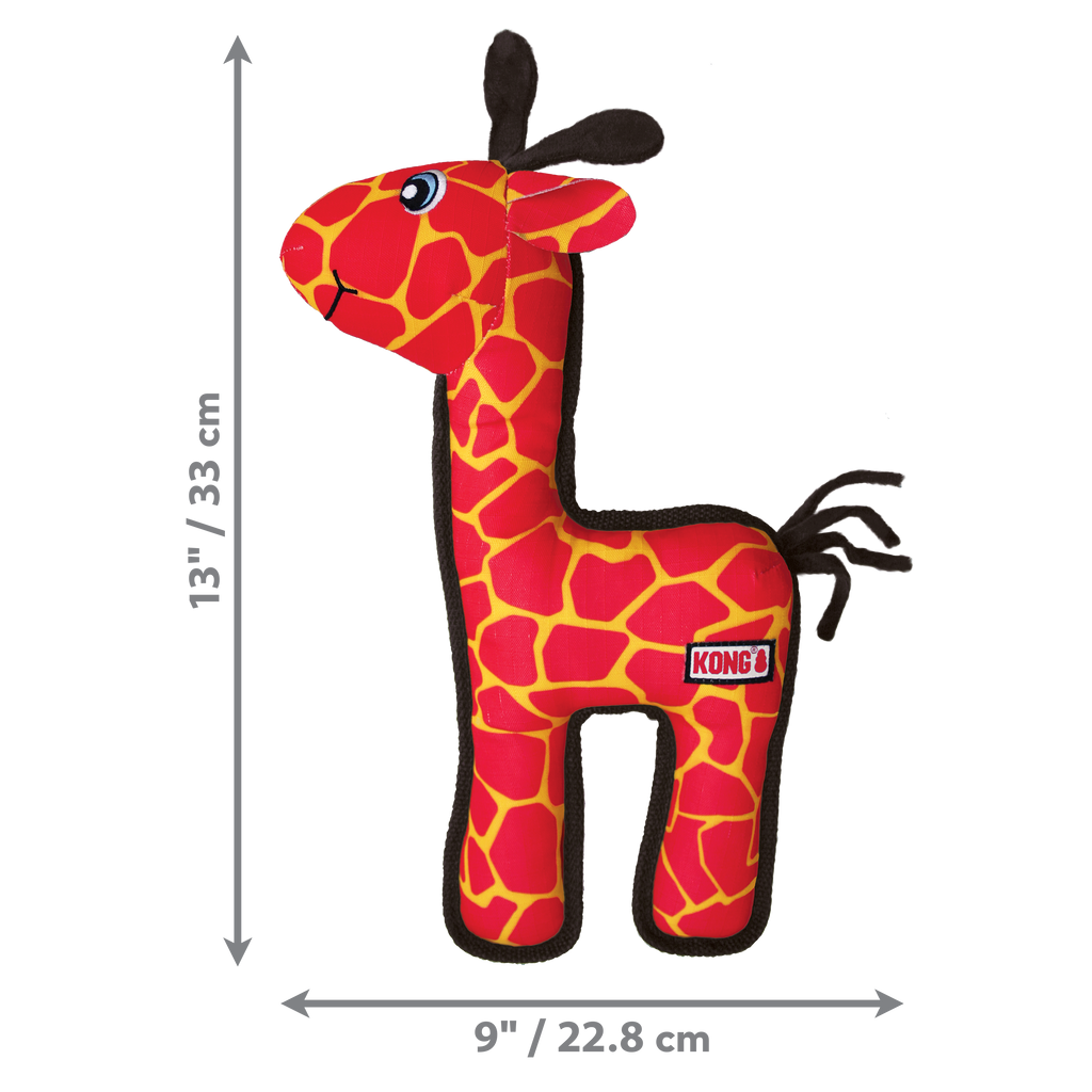 KONG Ballistic Giraffe Durable Dog Toy with Squeaker and Rattle
