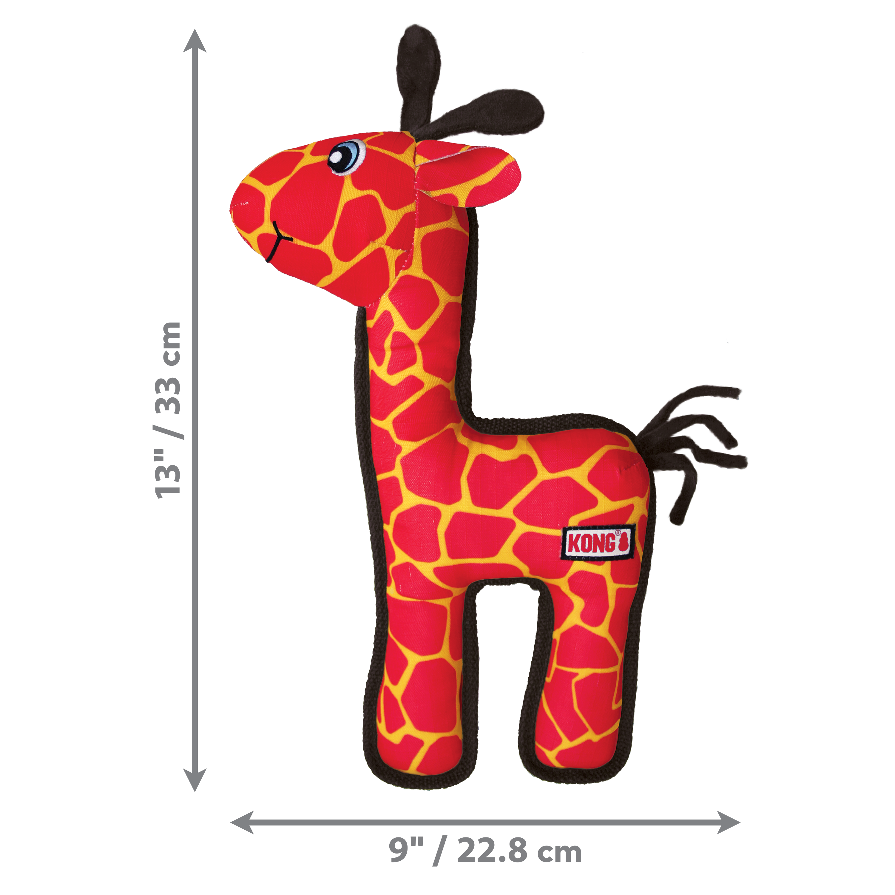KONG Ballistic Giraffe Durable Dog Toy with Squeaker and Rattle
