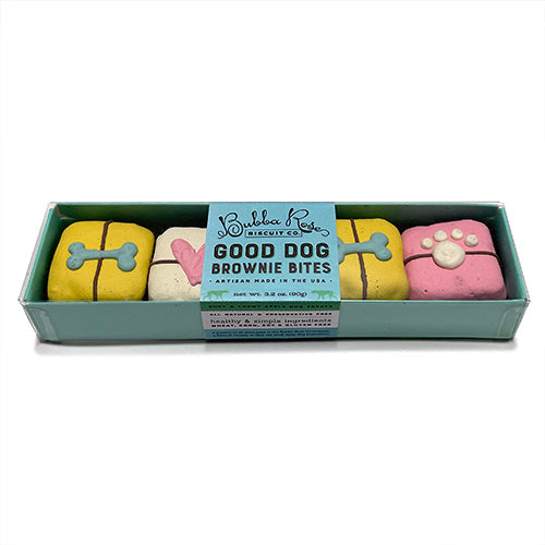 Good Dog Brownie Bites Gift Box – Peanut Butter Apple Dog Treats