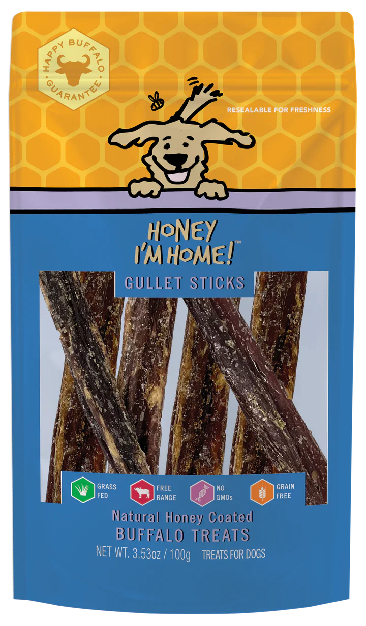 Honey I'm Home Gullet Sticks Dog Chews with Honey