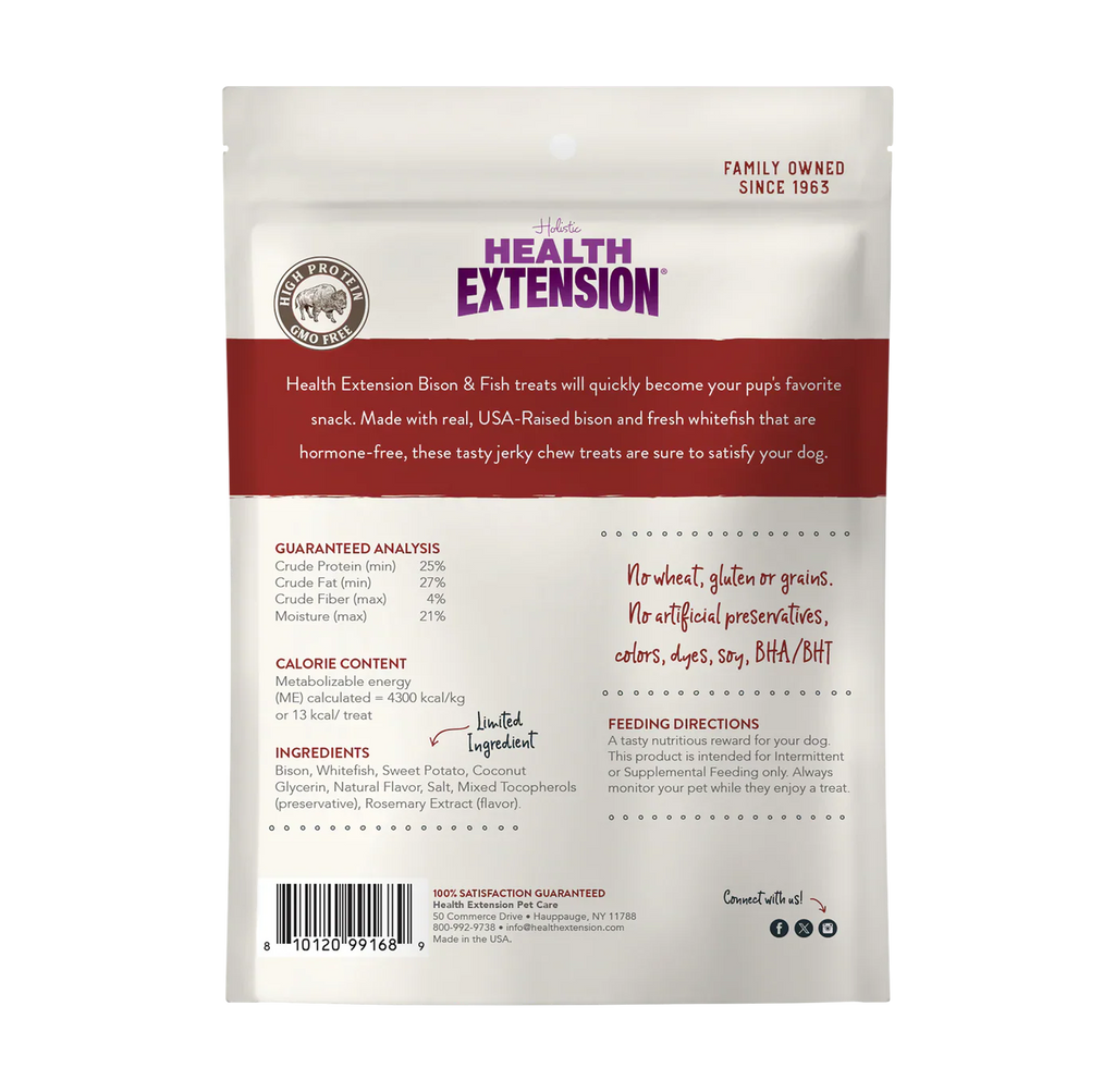 Bison & Fish Dehydrated Jerky Dog Treats, Grain-Free