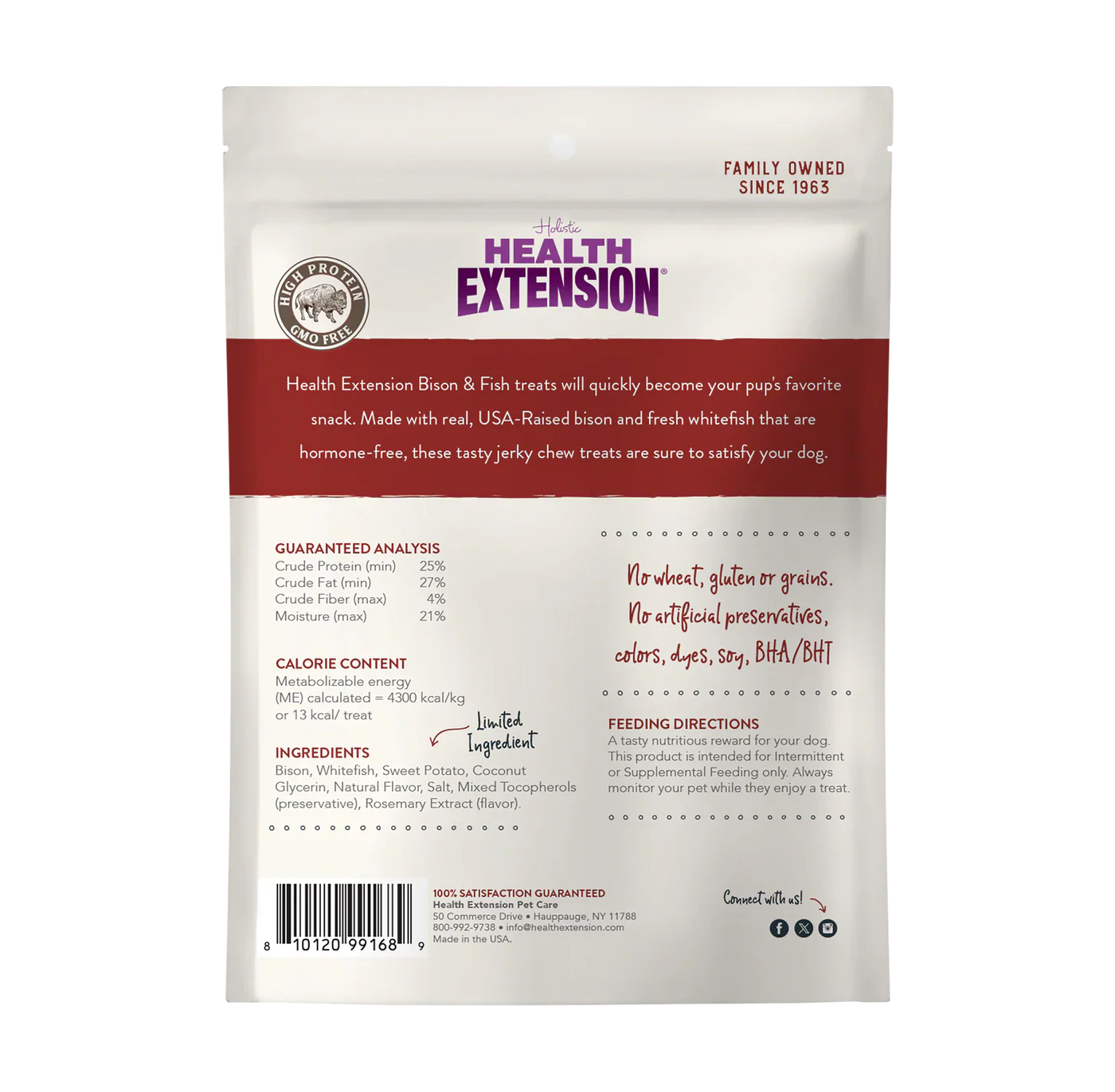 Bison & Fish Dehydrated Jerky Dog Treats, Grain-Free