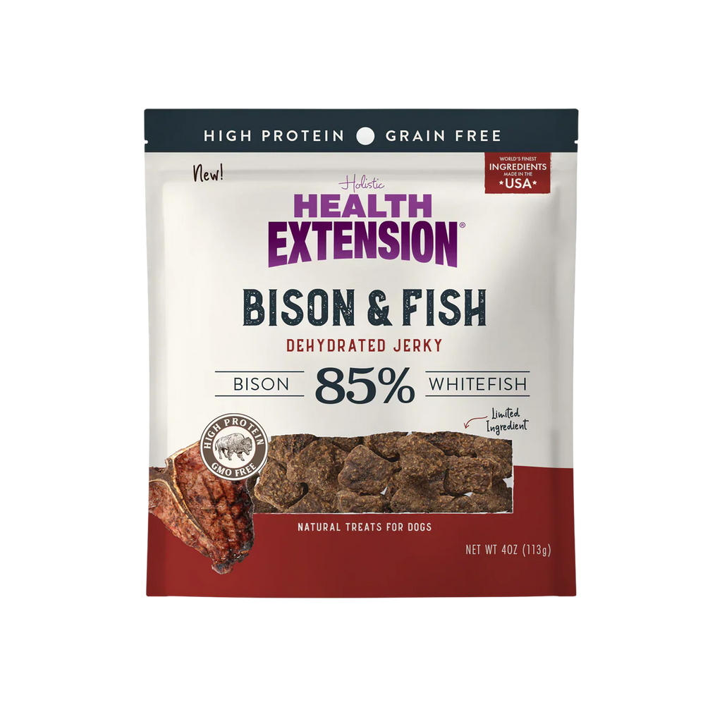 Bison & Fish Dehydrated Jerky Dog Treats, Grain-Free