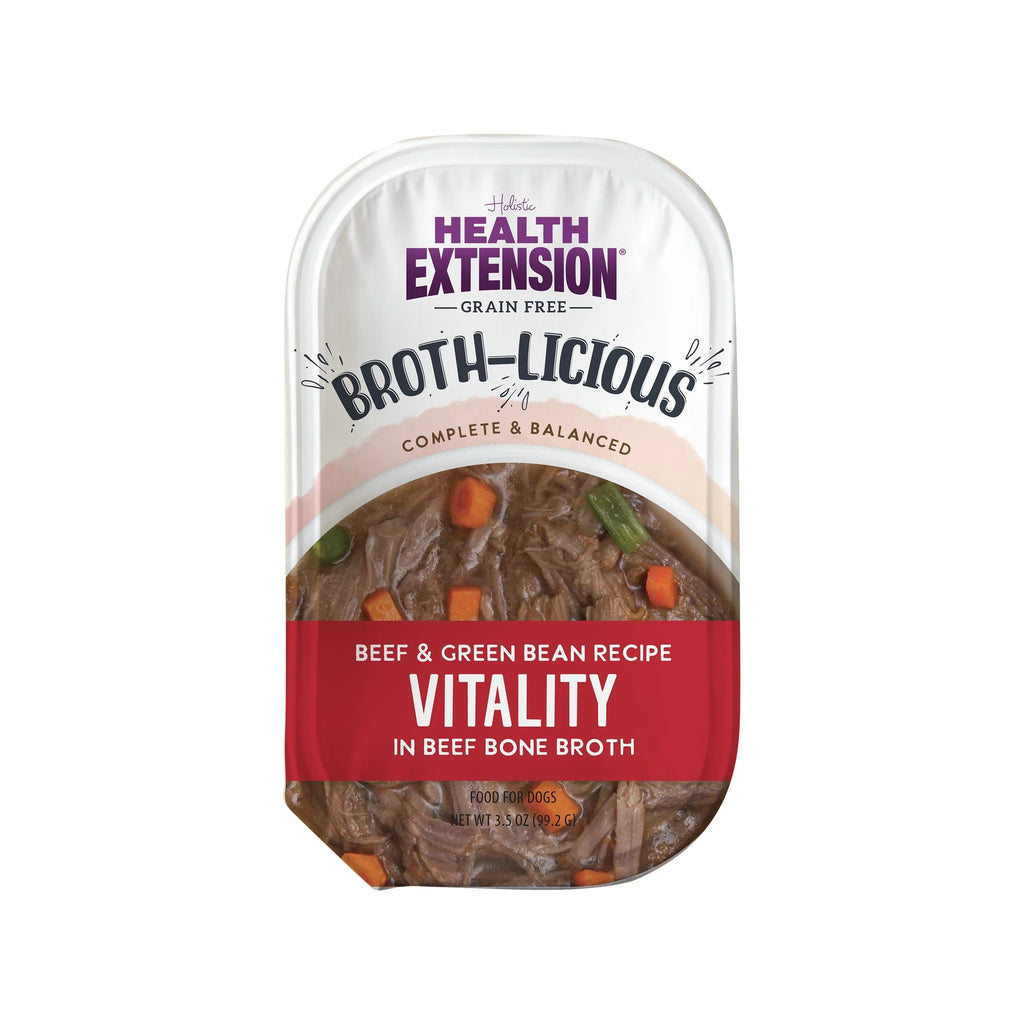 Broth-Licious Beef & Green Bean Bone Broth Dog Food, 3.5 oz Cup