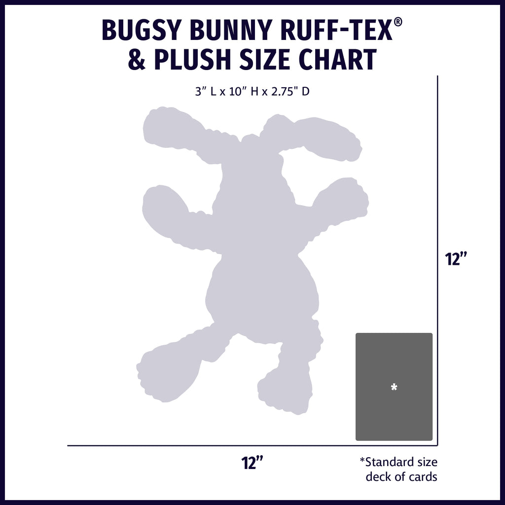 Bugsy Bunny Plush and Ruff-Tex Dog Toy, 10-Inch