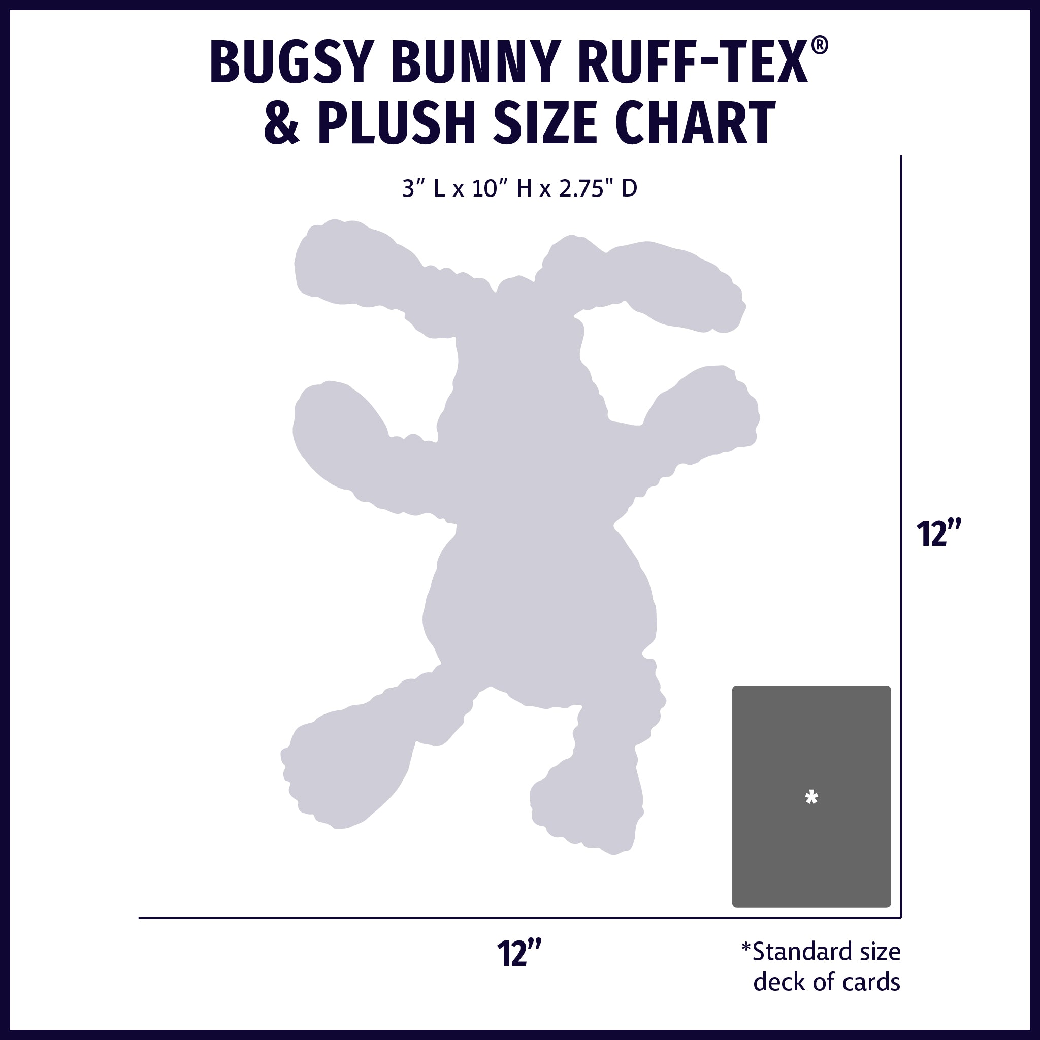Bugsy Bunny Plush and Ruff-Tex Dog Toy, 10-Inch