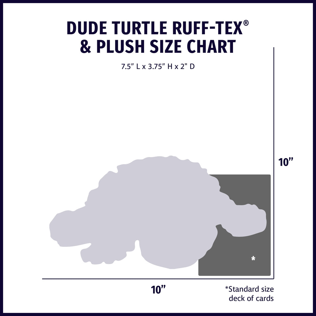 Dude Turtle Plush and Ruff-Tex Dog Toy, 7.5"