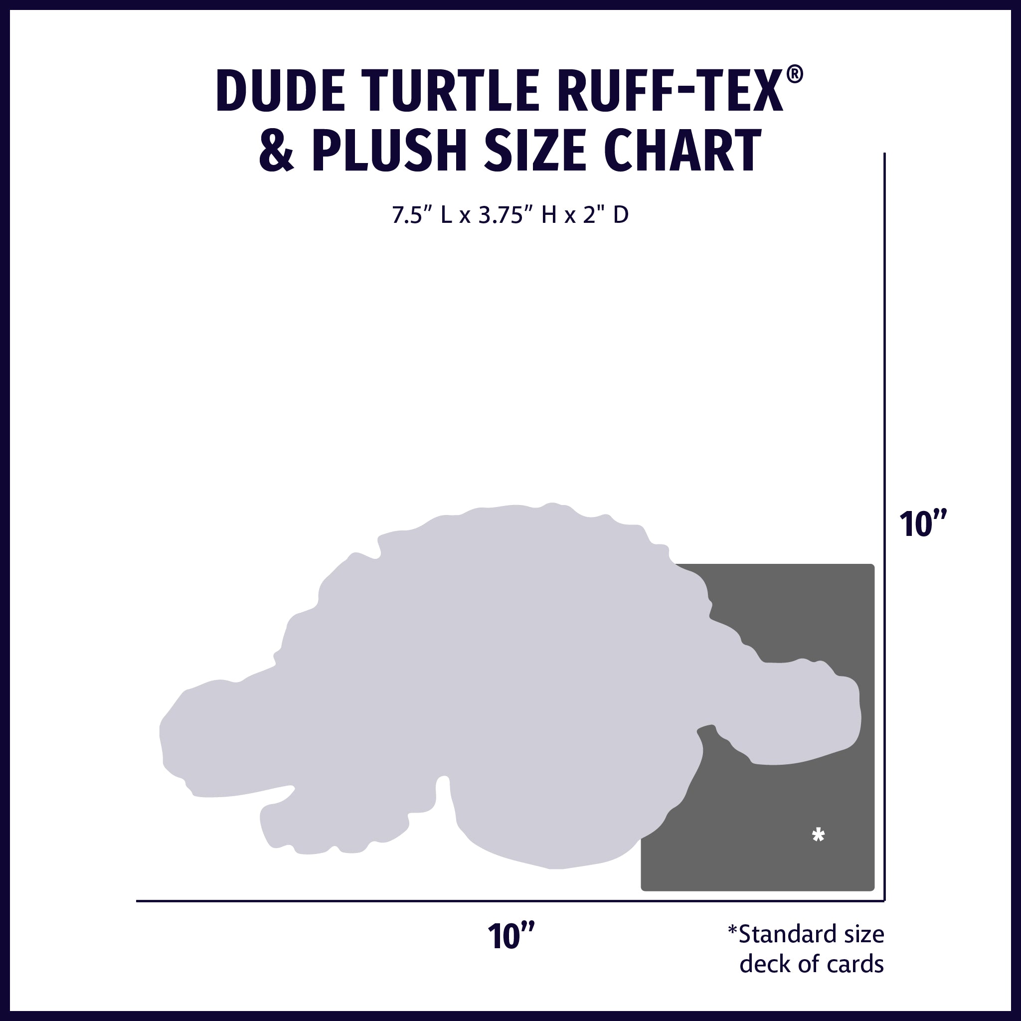 Dude Turtle Plush and Ruff-Tex Dog Toy, 7.5"