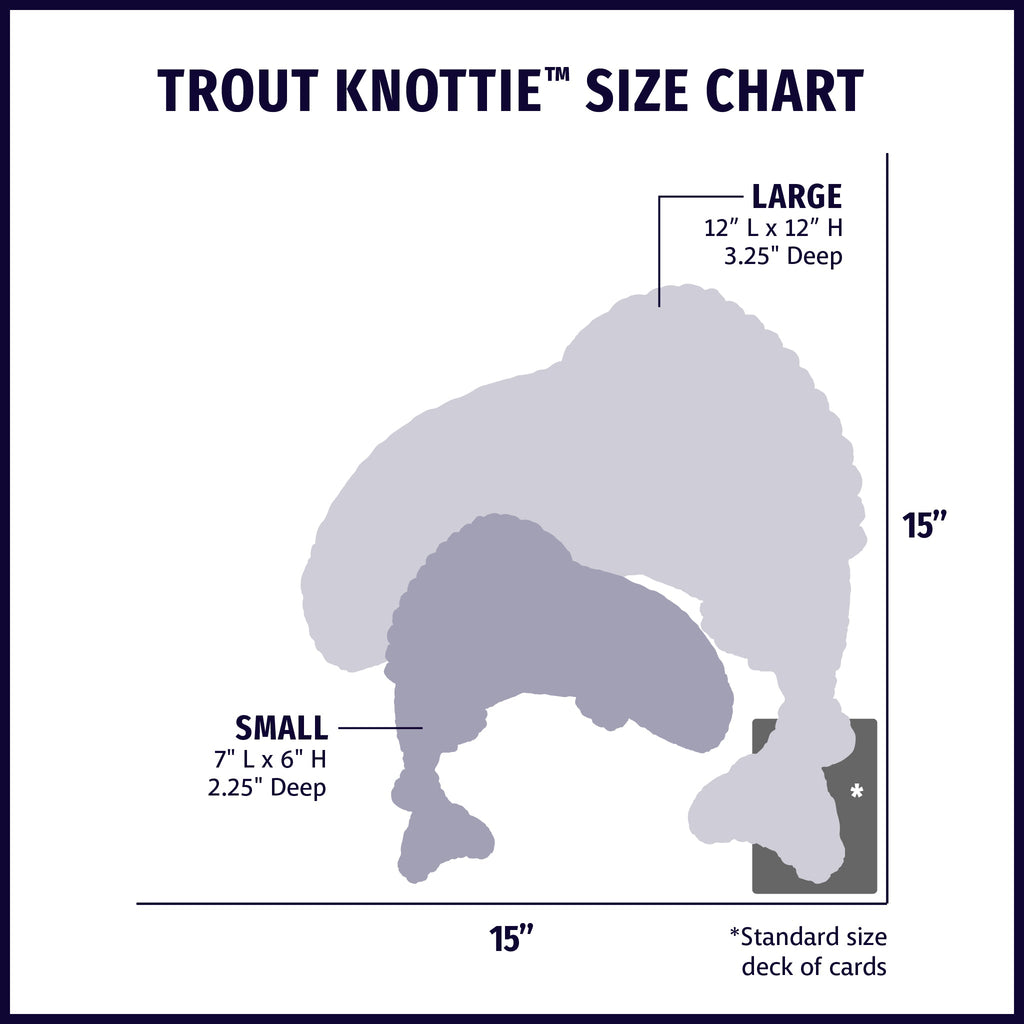 Trout Knotties® Plush Dog Toy with Squeaker, Half-Rounded Shape