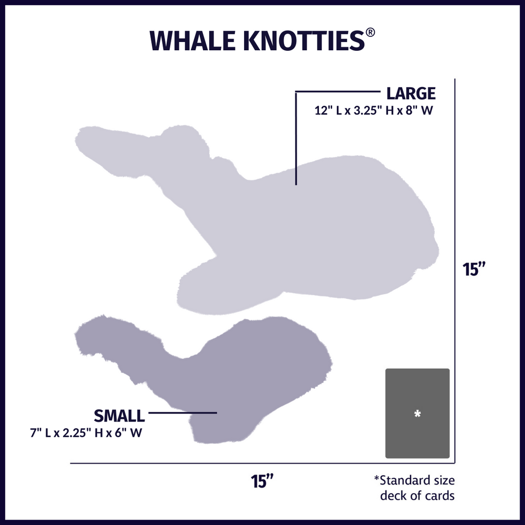Mobie Whale Plush Dog Toy with Knotted Design and Squeakers