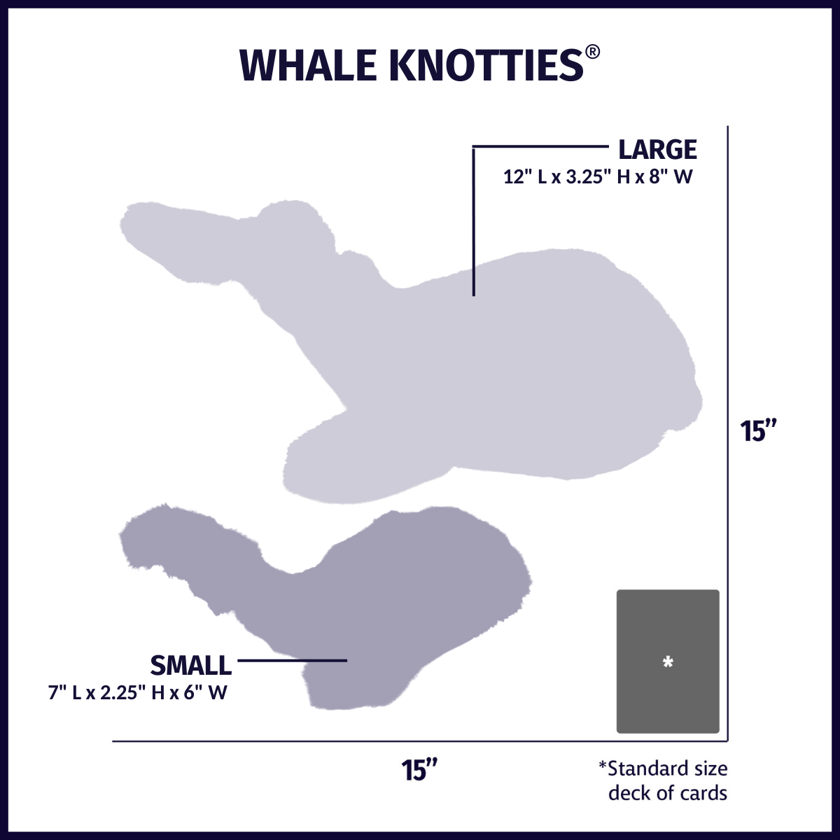 Mobie Whale Plush Dog Toy with Knotted Design and Squeakers