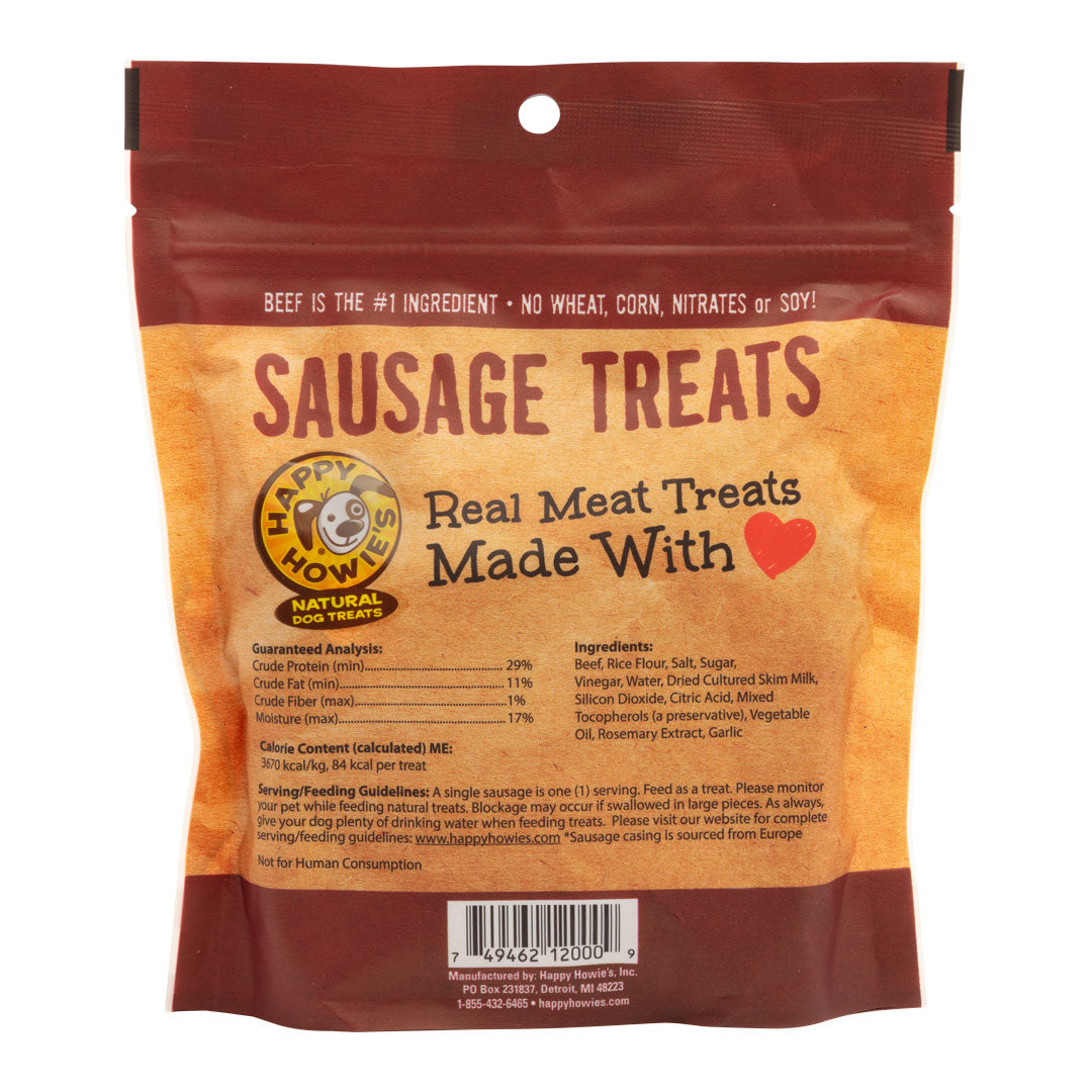 Beef Sausage Dog Treats, 4-Inch, 13 Count