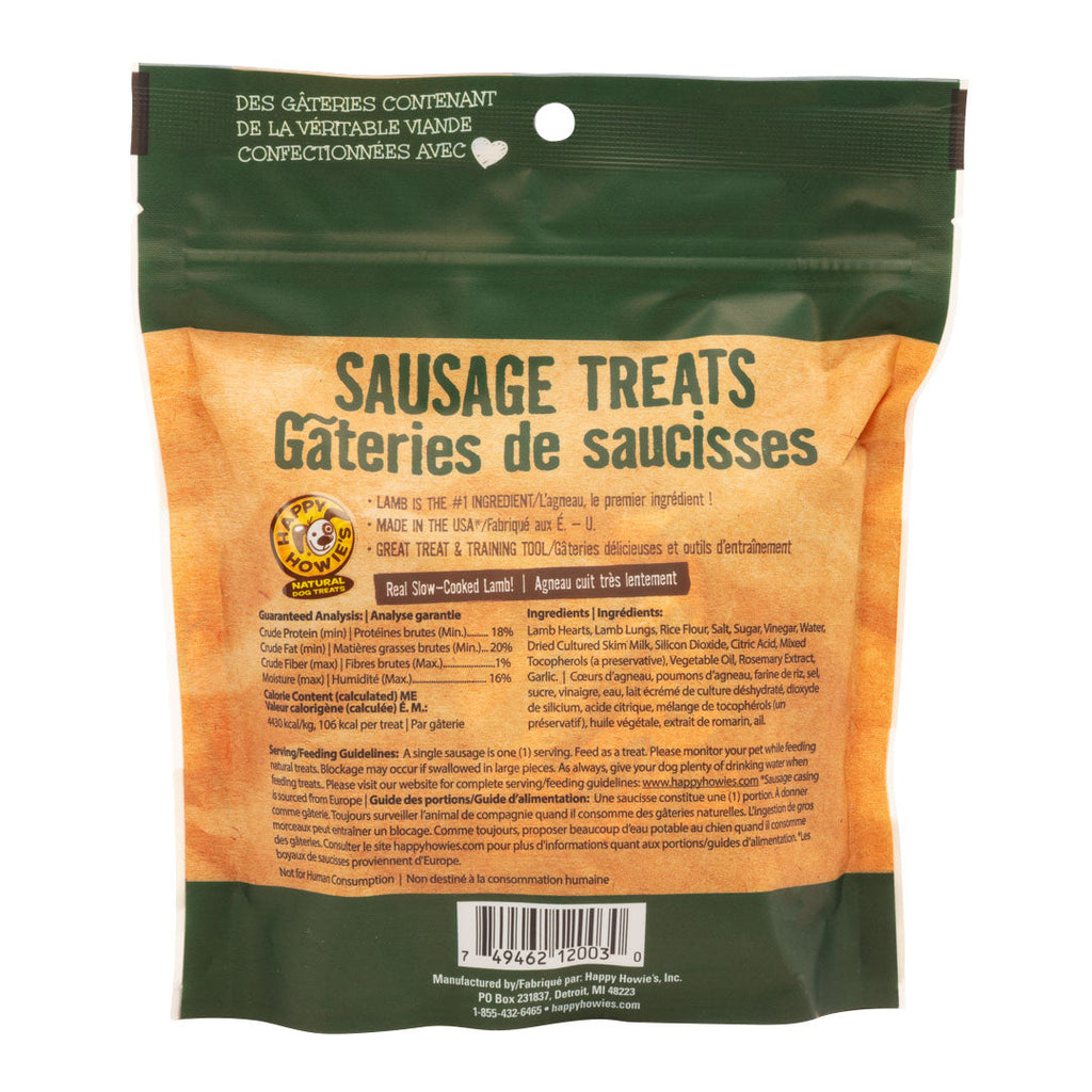Lamb Sausage Dog Treats, 4-Inch, Pack of 13