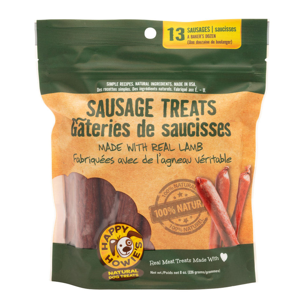 Lamb Sausage Dog Treats, 4-Inch, Pack of 13