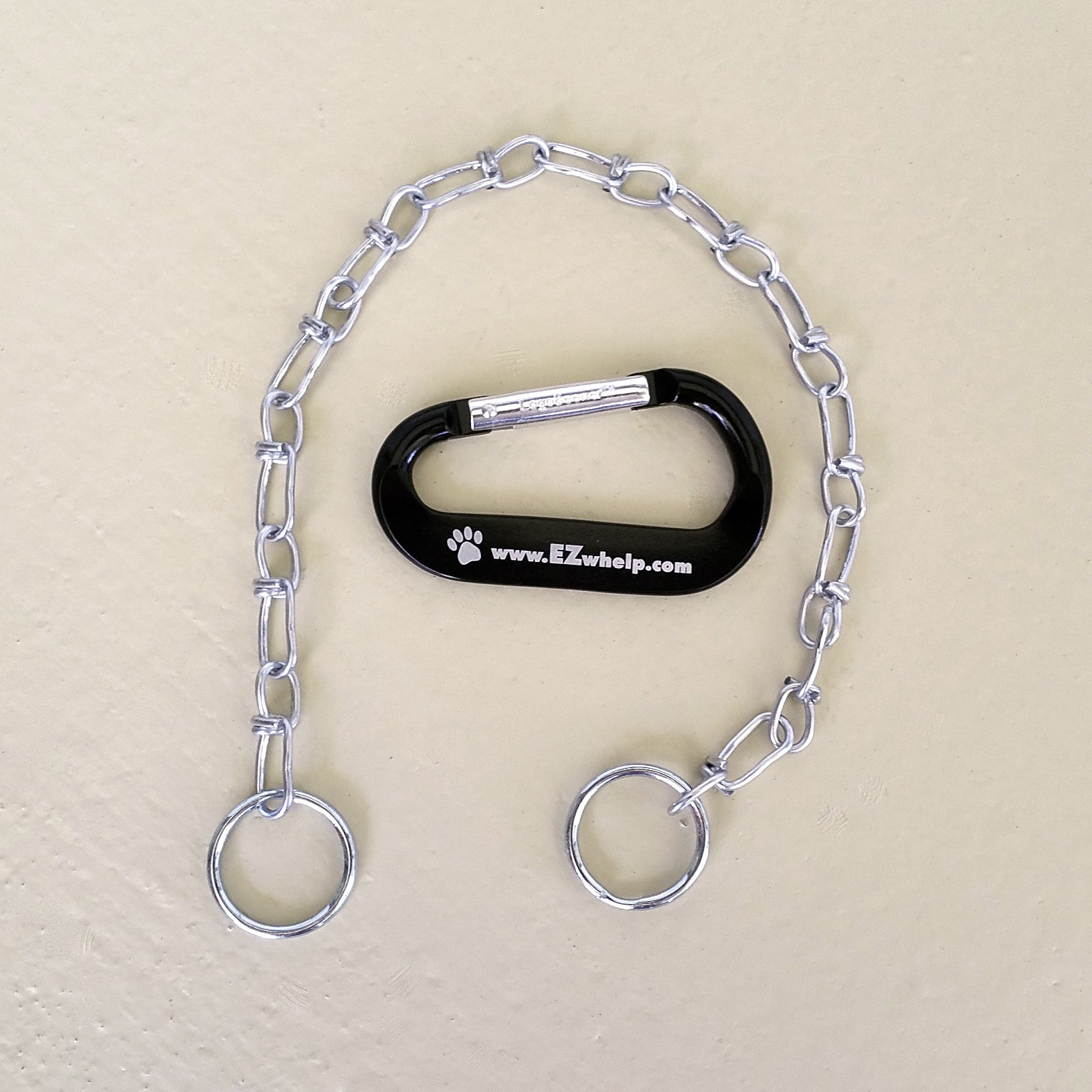Hanging Chain with Split Rings and Carabiner for Whelping Boxes