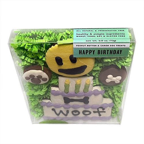 Happy Birthday Dog Treat Box with Peanut Butter Recipe, 4-Pack