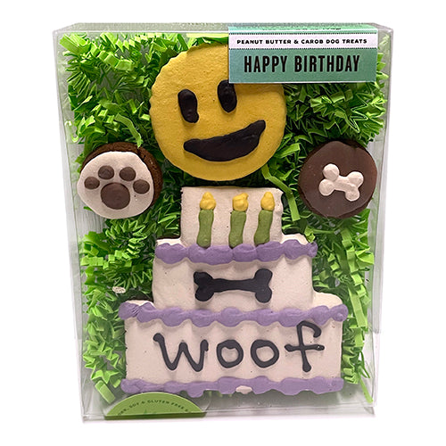 Happy Birthday Dog Treat Box with Peanut Butter Recipe, 4-Pack