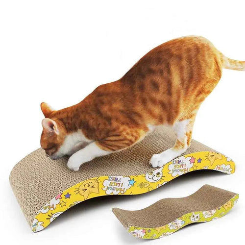 M-Shaped Cat Scratcher with Catnip, Corrugated Cardboard Lounge