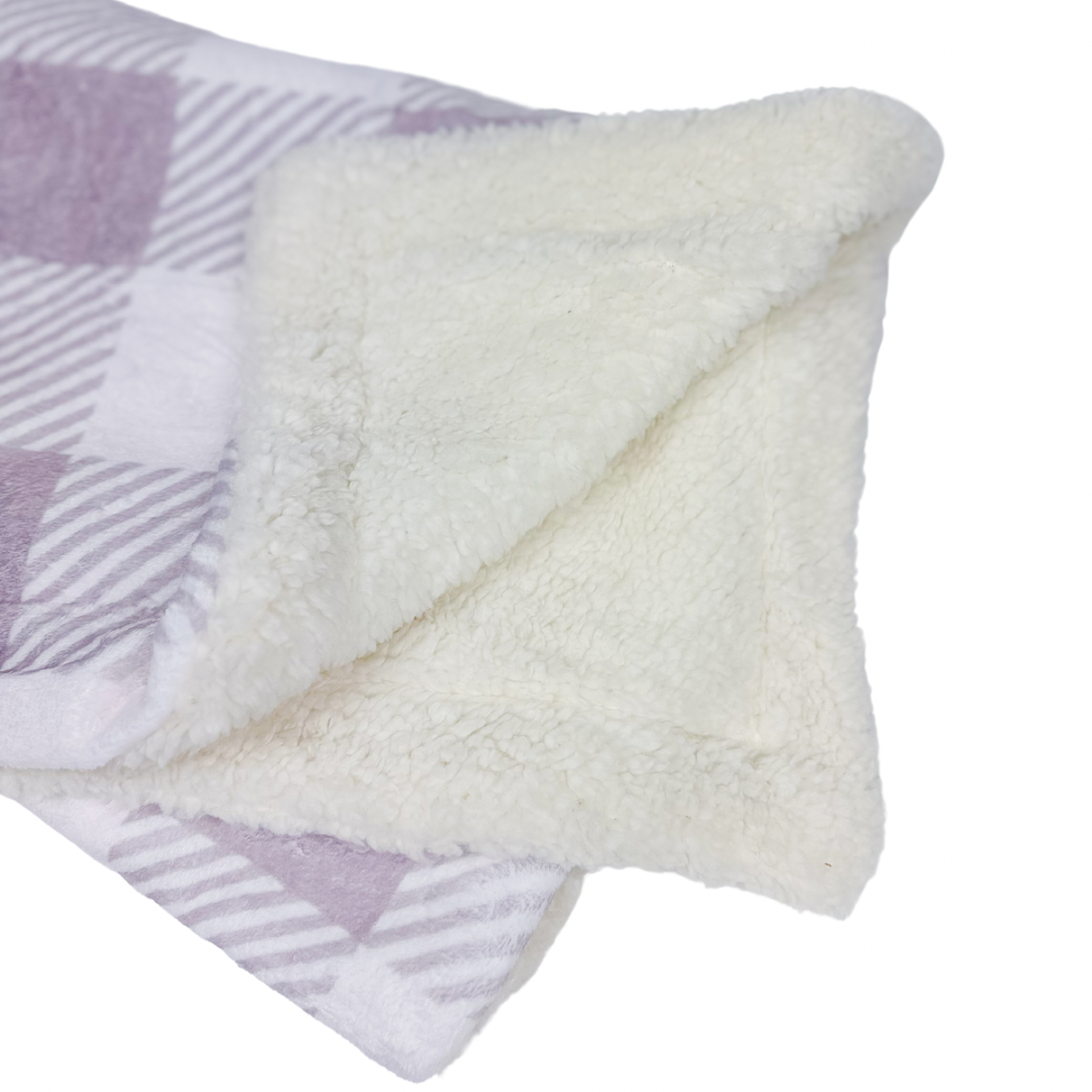 Sugar Plum Dog Blanket – Double-Sided Microfiber & Sherpa, 70x100cm