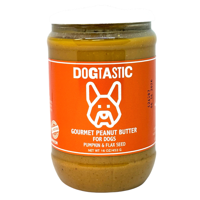 All-Natural Peanut Butter for Dogs, 16 oz – Peanuts, Flax Seed & Pumpkin