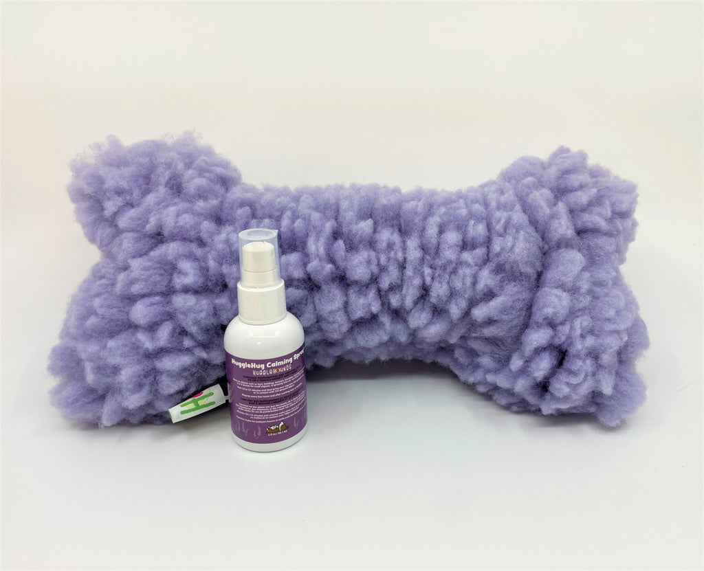HuggleHug Lavender Bone & Calming Spray Set for Dogs